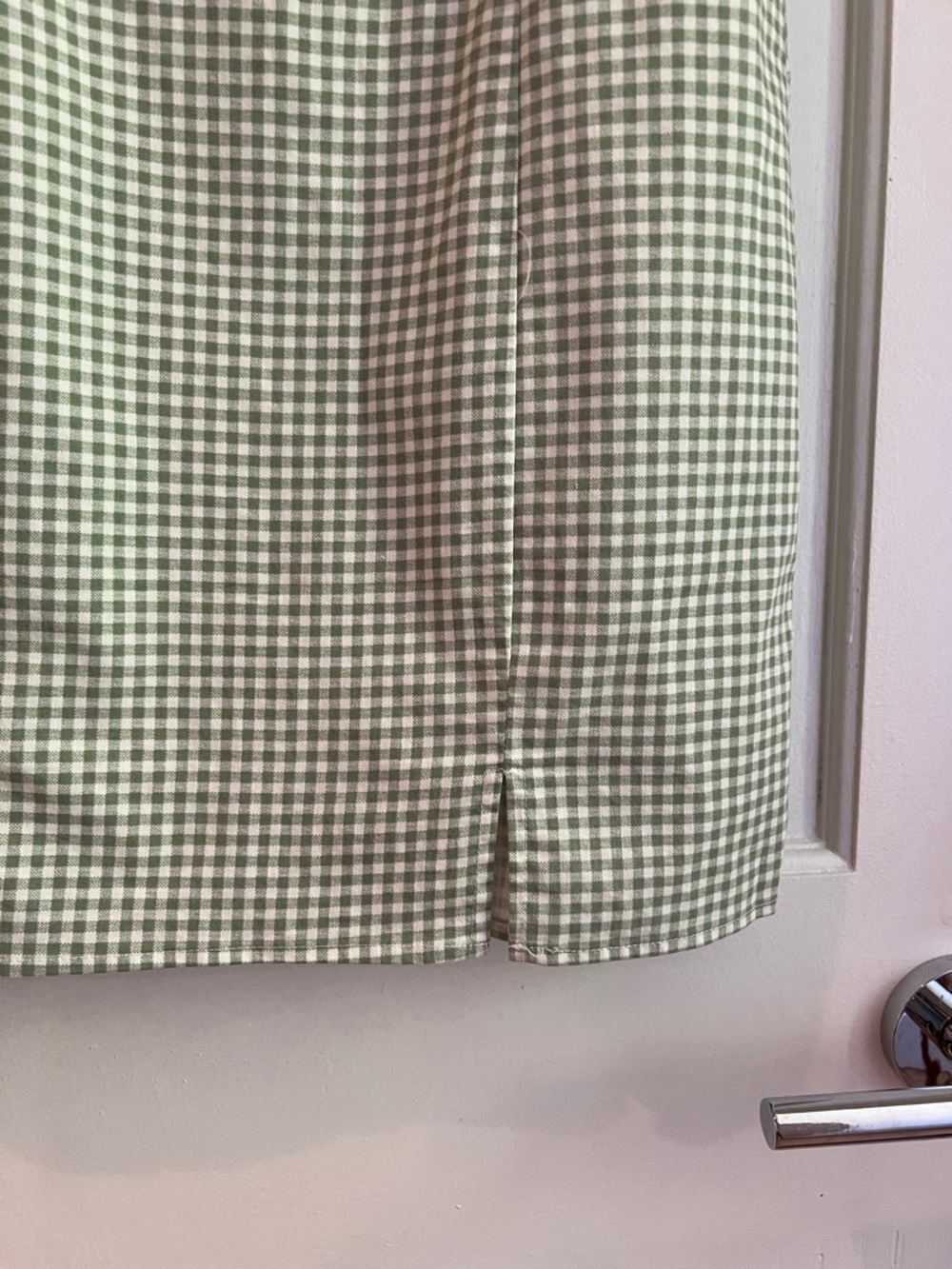 Lulu's Green and White Gingham Mini Dress - Picture 4 of 5